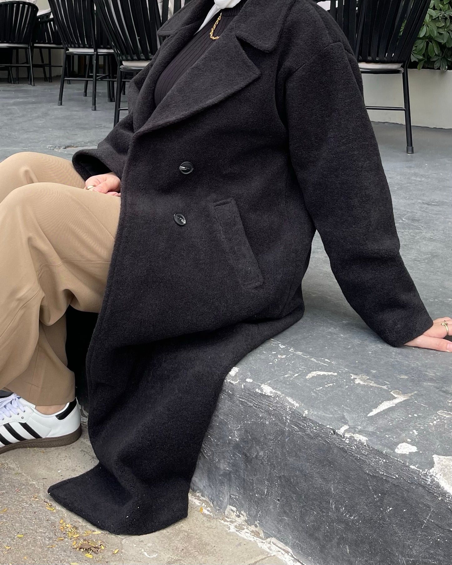 Black City Breeze Wool Coat