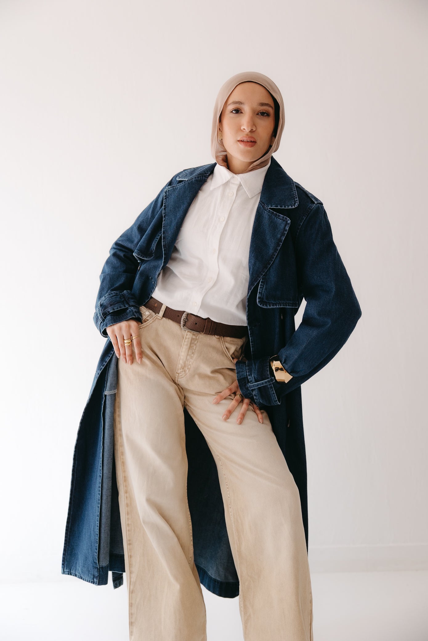 Allure Trench Coat in Deep Blue