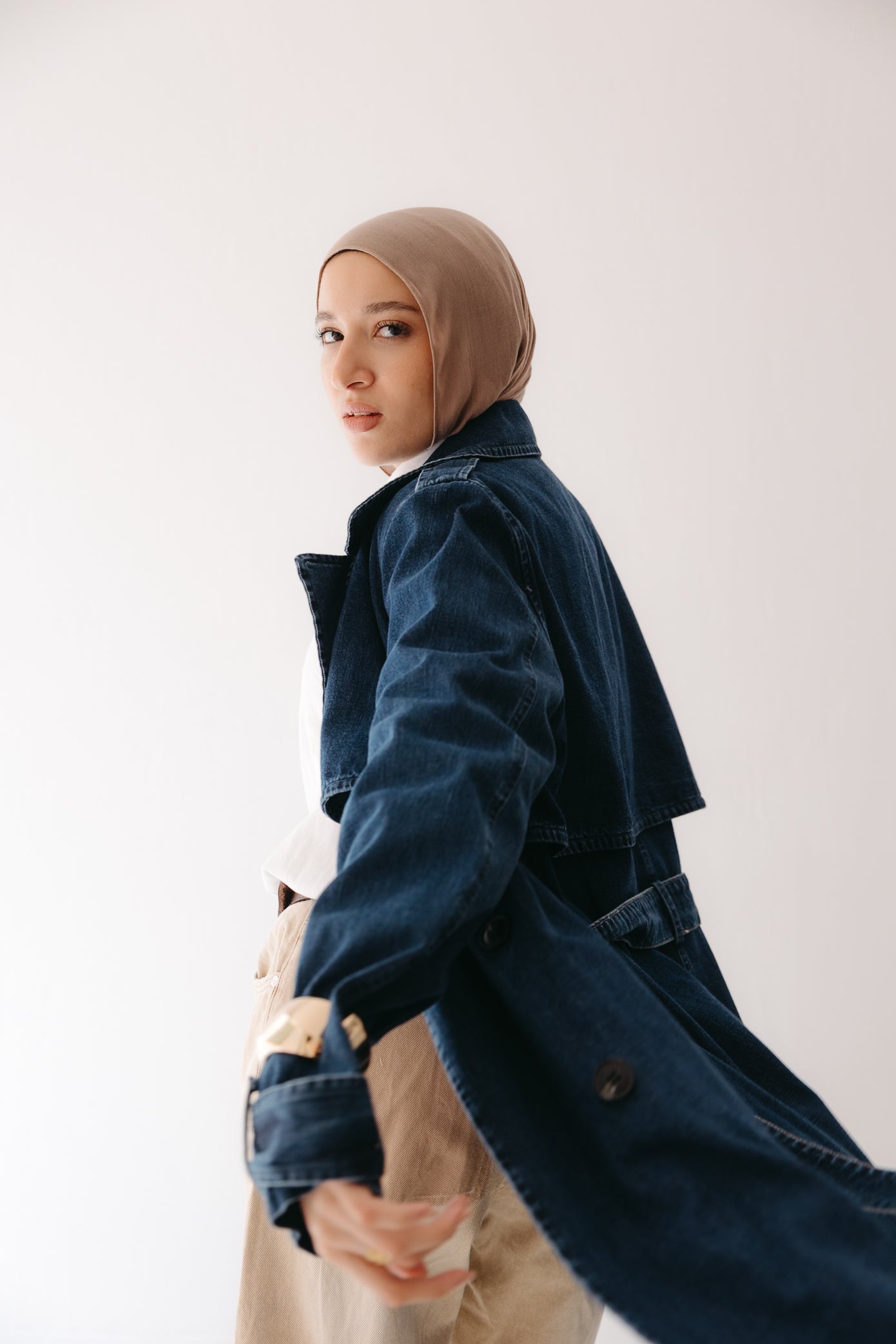 Allure Trench Coat in Deep Blue