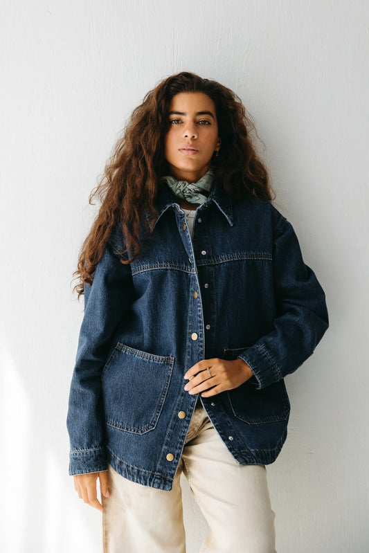 The Origin Denim Jacket in Deep Blue