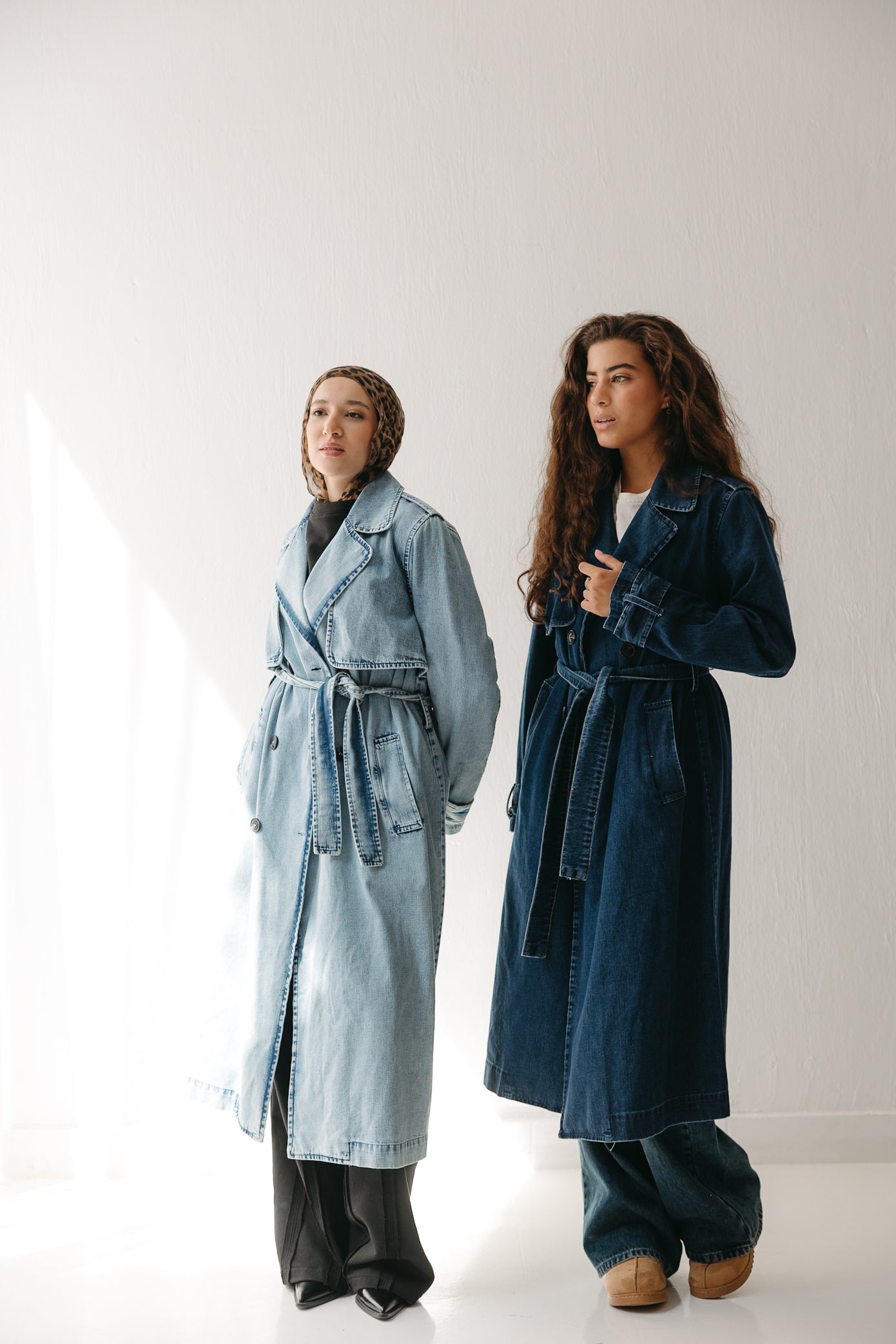 Allure Trench Coat in Washed Blue