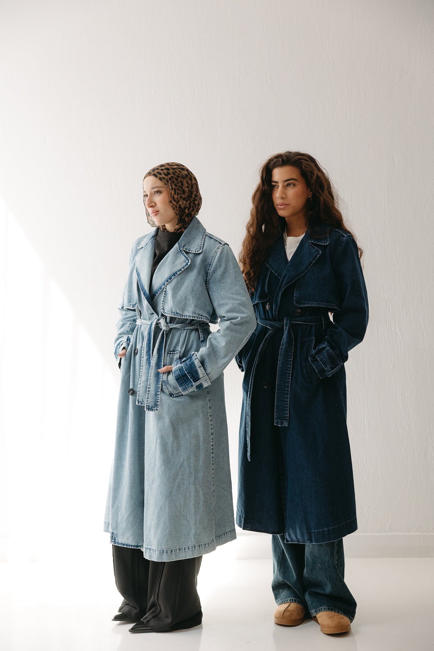 Allure Trench Coat in Washed Blue